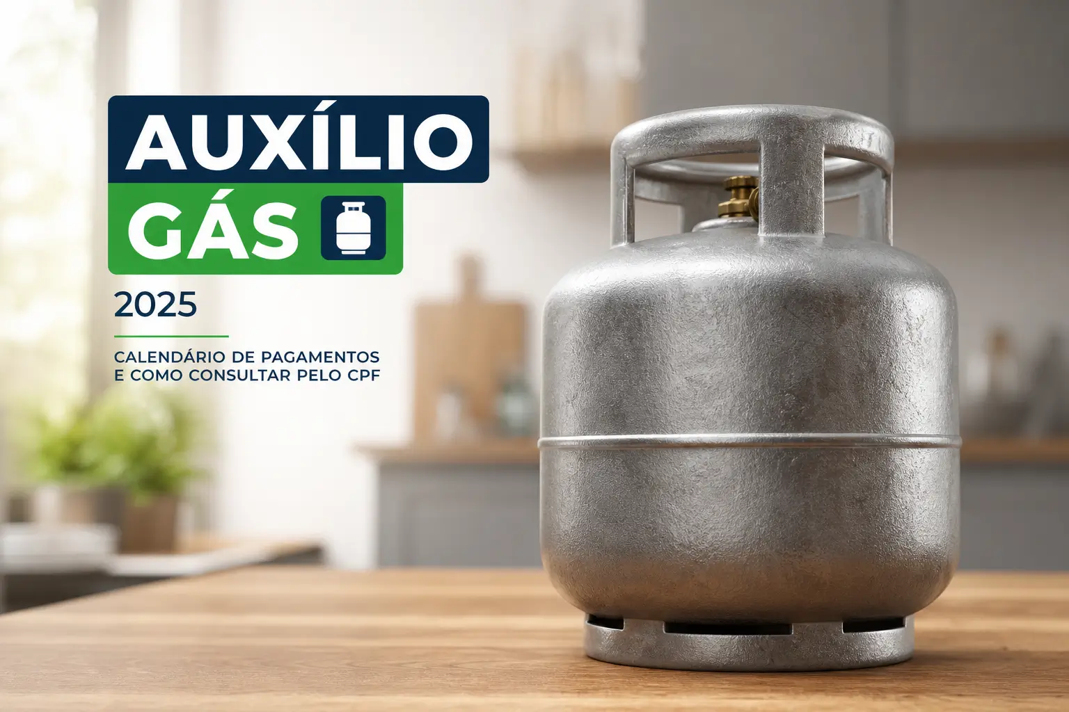 Cilindro de gás Auxílio Gás 2025 com calendário de pagamentos