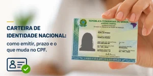 Carteira de Identidade Nacional brasileira com informações em destaque